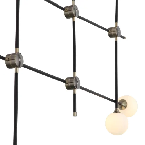 Светильник подвесной лофт Bastoncino SL429.403.06 ST-Luce белый 6 ламп, основание чёрное в стиле лофт шар фото 2